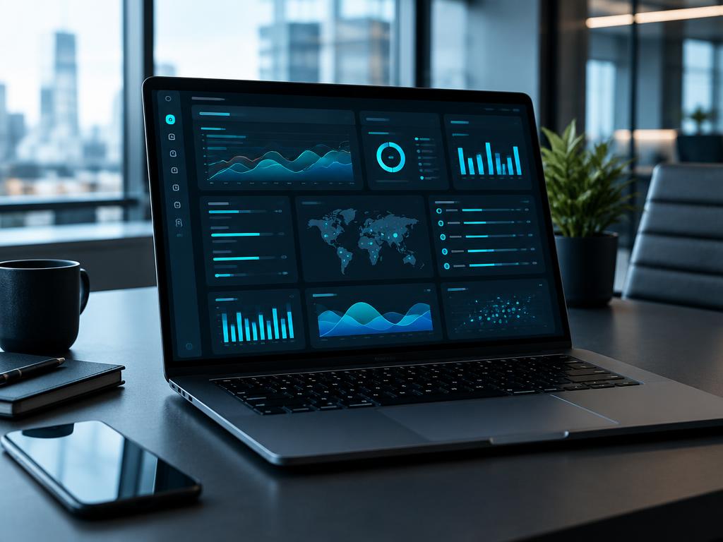 Dashboard met grafieken op een laptopscherm